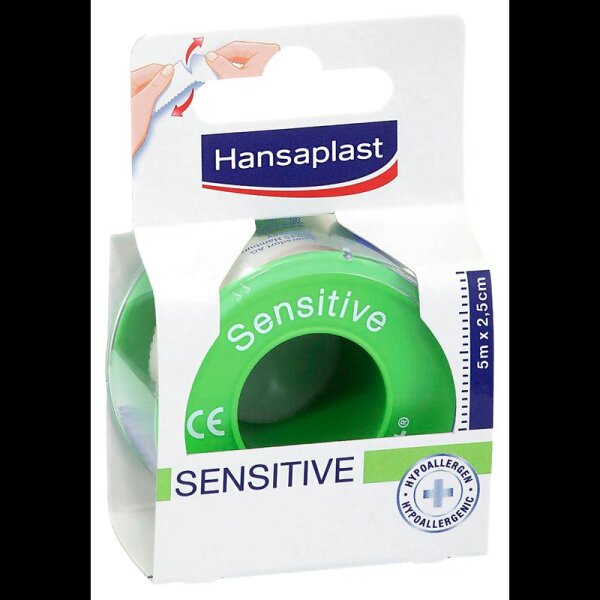 Hansaplast Heftpflaster Sensitive 207968006 weiß 2,5 cm x 5,0 m, 1 St.