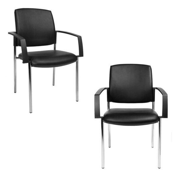 Topstar Besucherstühle BtoB 10 BB190A D10 schwarz Kunstleder, 2 St.