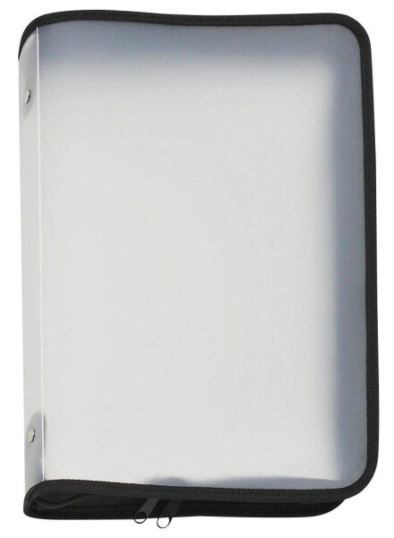 FolderSys Reißverschlussbeutel DIN A4 transparent/schwarz 0,5 mm, 1 St.