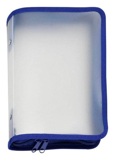 FolderSys Reißverschlussbeutel DIN A5 transparent/blau 0,5 mm, 1 St.