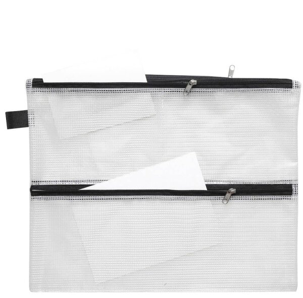 FolderSys Reißverschlussbeutel DIN A4 transparent/schwarz 0,15 mm, 1 St.
