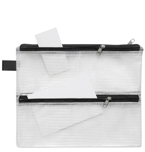 FolderSys Reißverschlussbeutel DIN A5 transparent/schwarz 0,15 mm, 1 St.