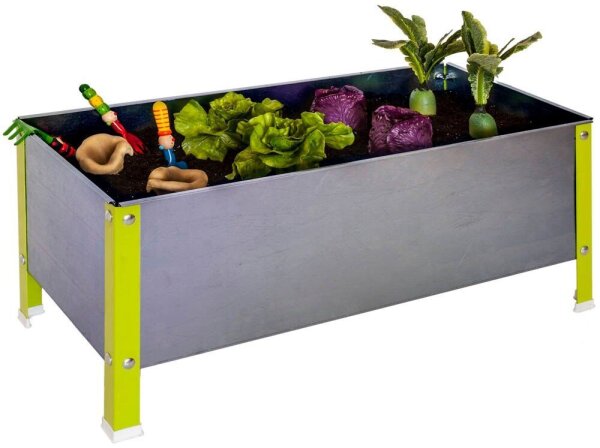 Simonrack Hochbeet SIMONGARDEN URBAN Metall grün, silber rechteckig 90,0 x 60,0 x 41,0 cm, 1 St.