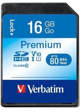 verbatim Speicherkarte SDHC-Card Premium, 16 GB, 1 St.