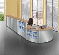 Kerkmann Empfangstheke Genua gebogen, buche, silber 118,0 x 70,0 x 115,0 cm