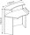 Kerkmann Empfangstheke Genua gebogen, buche, silber 118,0 x 70,0 x 115,0 cm