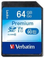 verbatim Speicherkarte SDXC-Card Premium, 64 GB, 1 St.