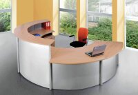 Kerkmann Anbautheke Genua gebogen, buche, silber 118,0 x 70,0 x 115,0 cm
