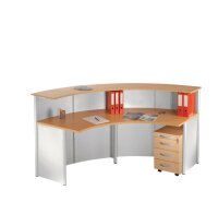 Kerkmann Anbautheke Genua gebogen, buche, silber 118,0 x 70,0 x 115,0 cm