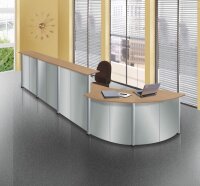 Kerkmann Anbautheke Genua gebogen, buche, silber 118,0 x 70,0 x 115,0 cm