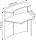 Kerkmann Anbautheke Genua gebogen, buche, silber 118,0 x 70,0 x 115,0 cm