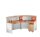 Kerkmann Anbautheke Genua gebogen, buche, silber 118,0 x 70,0 x 115,0 cm
