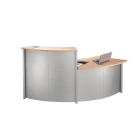 Kerkmann Anbautheke Genua gebogen, buche, silber 126,5 x 80,0 x 72,0 cm