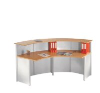 Kerkmann Anbautheke Genua gebogen, buche, silber 126,5 x 80,0 x 72,0 cm