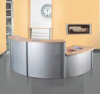 Kerkmann Anbautheke Genua gebogen, buche, silber 126,5 x 80,0 x 72,0 cm