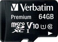 verbatim Speicherkarte microSDXC-Card Premium, 64 GB, 1 St.
