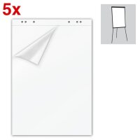 Flipchart-Papier blanko 67,5 x 98,0 cm, 20 Blatt, 5...