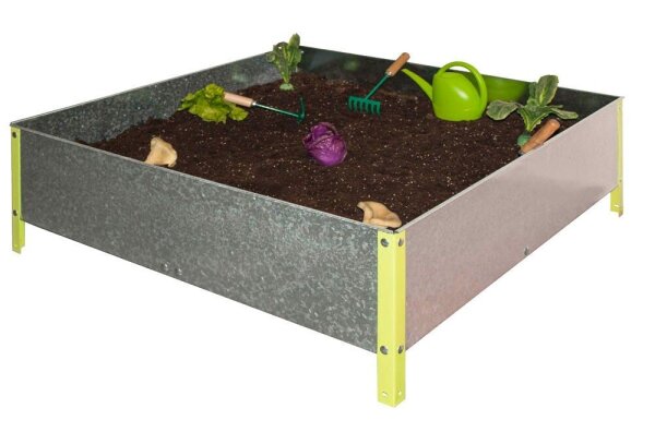 Simonrack Hochbeet SIMONGARDEN URBAN Metall grün, silber rechteckig 120,0 x 120,0 x 41,0 cm, 1 St.