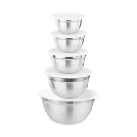 relaxdays Schüssel-Set silber 18-tlg., 1 Set