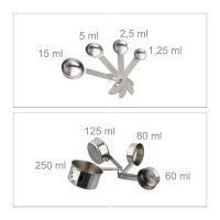 relaxdays Schüssel-Set silber 18-tlg., 1 Set