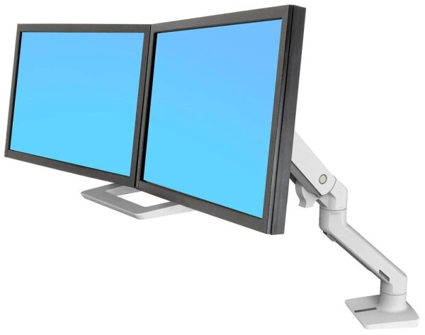 ergotron Monitor-Halterung HX Dual 45-476-216 weiß für 2 Monitore, Tischklemme, Tischbohrung
