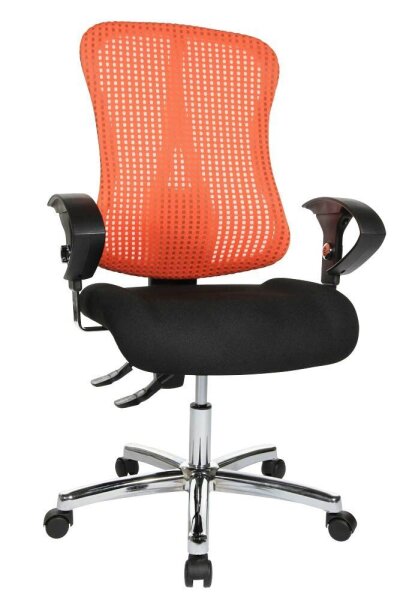 Topstar Bürostuhl Sitness® 90, SITNESSHP BC01 Stoff orange, Gestell chrom