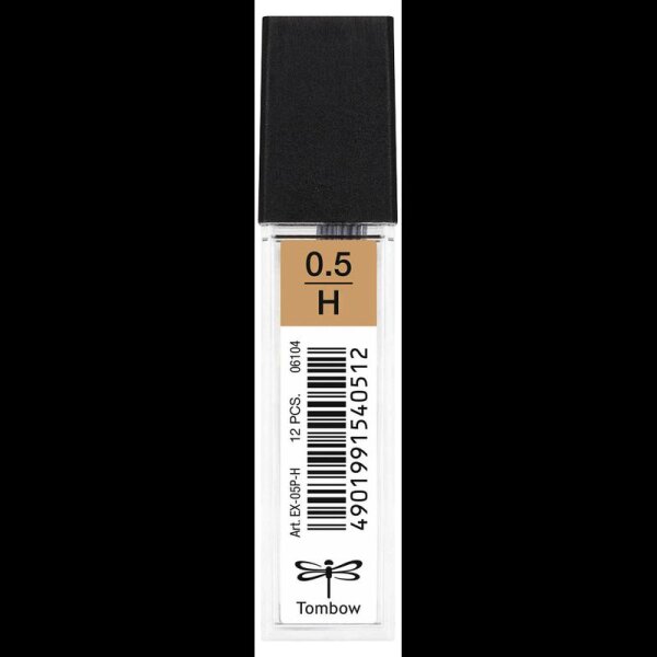 Tombow Feinminen-Bleistiftminen schwarz H 0,5 mm, 12 St.