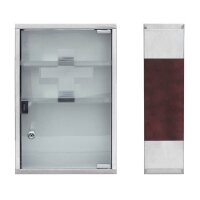 relaxdays Medizinschrank EMERGENCY Edelstahl XL ohne Norm silber