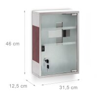 relaxdays Medizinschrank EMERGENCY Edelstahl XL ohne Norm silber
