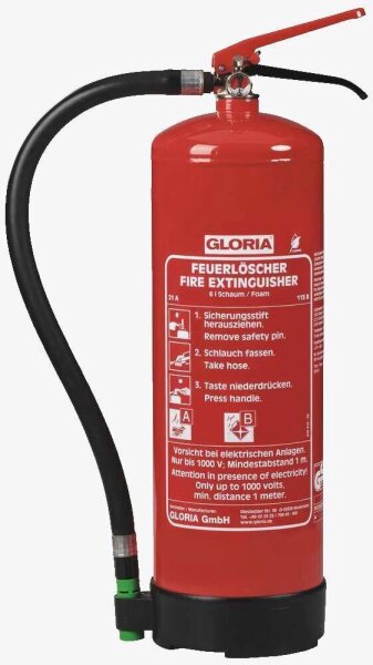 GLORIA SD 6 E fluorfrei Feuerlöscher fluorfreier Schaum 6,0 l