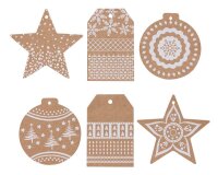 folia Geschenkanhänger natur Weihnachten 12 St.
