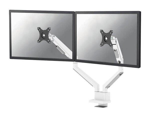 Neomounts Monitor-Halterung DS70-250WH2 weiß für 2 Monitore, Tischklemme, Tischbohrung