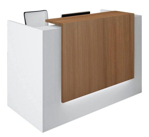 Quadrifoglio Empfangstheke gerade, weiß, nussbaum 166,0 x 88,0 x 113,0 cm
