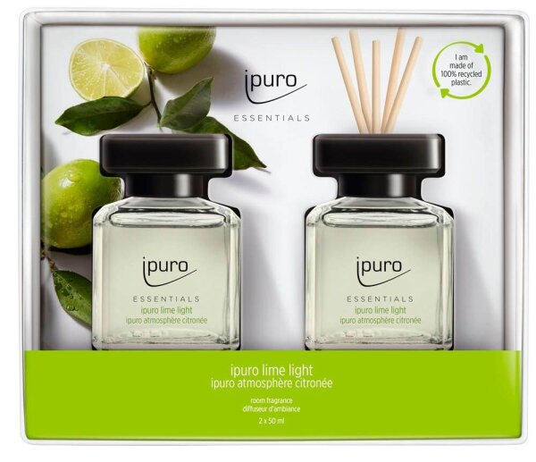 ipuro Raumduft ESSENTIALS lime light Citrus 2x 50 ml, 2 St.