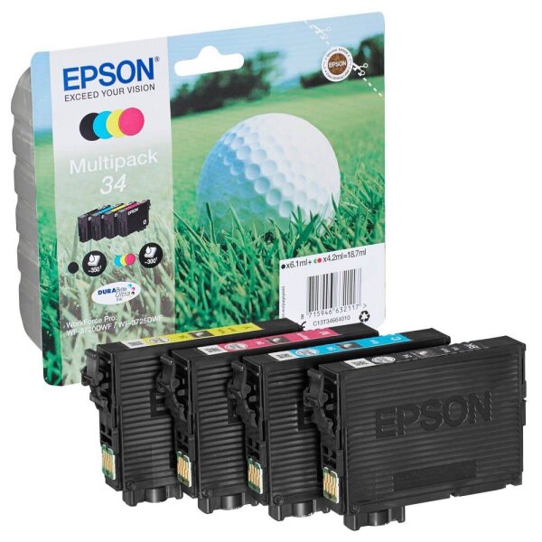 EPSON 34 / T3466 (Golfball) schwarz, cyan, magenta, gelb Druckerpatronen, 4er-Set