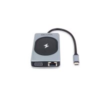 DICOTA USB-C 10-in-1 USB-Ladestation silber, 100 Watt