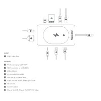 DICOTA USB-C 10-in-1 USB-Ladestation silber, 100 Watt