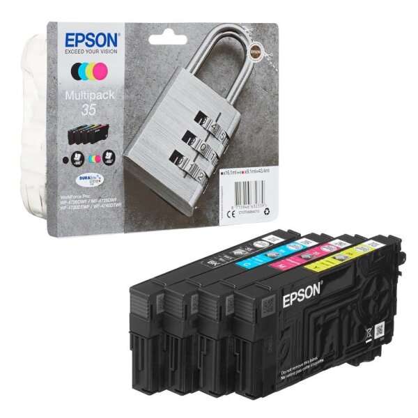 EPSON 35 / T3586 (Vorhängeschloss) schwarz, cyan, magenta, gelb Druckerpatronen, 4er-Set