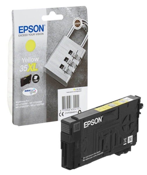 EPSON 35XL / T3594 XL (Vorhängeschloss) gelb Druckerpatrone