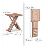 relaxdays Beistelltisch quadratisch Holz braun 33,0 x 33,0 x 40,5 cm, 1 St.