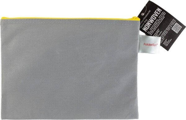 FolderSys Reißverschlussbeutel DIN A5 grau/gelb 0,15 mm, 1 St.