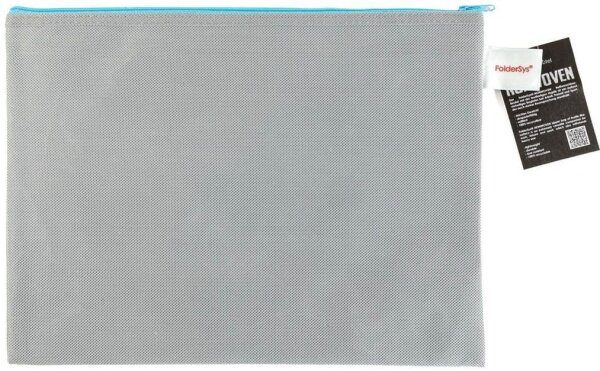 FolderSys Reißverschlussbeutel DIN A4 grau/blau 0,15 mm, 1 St.