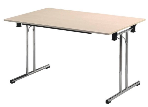SODEMATUB Mehrzwecktisch ahorn rechteckig, Rundrohr chrom, 140,0 x 70,0 x 74,0 cm