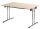 SODEMATUB Mehrzwecktisch ahorn rechteckig, Rundrohr chrom, 140,0 x 70,0 x 74,0 cm