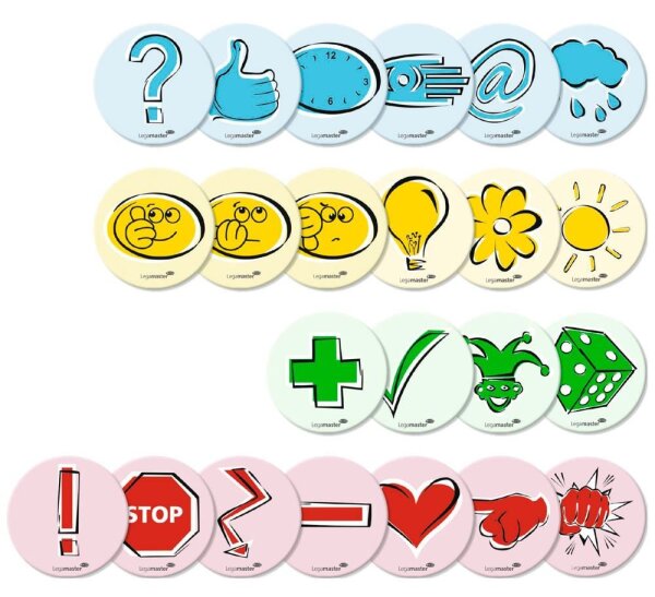 Legamaster Moderationskarten emoticon farbsortiert Ø 9,5 cm, 100 St.