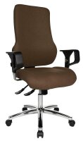 Topstar Bürostuhl Sitness 55, SD69X L59 Stoff braun, Gestell chrom