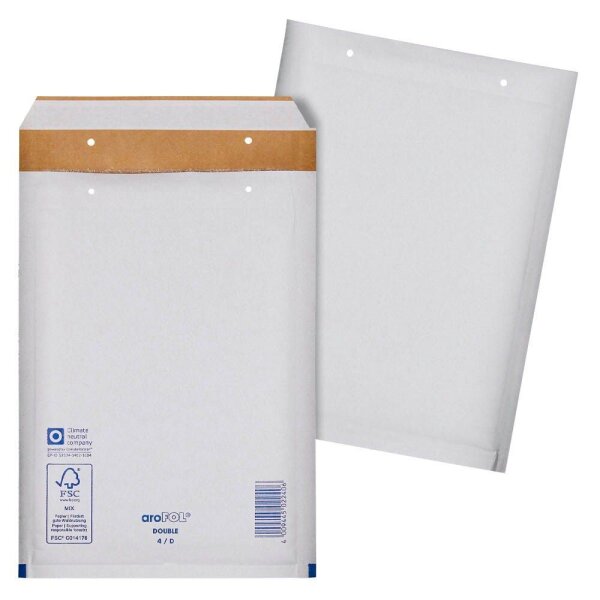 aroFOL® DOUBLE Luftpolstertaschen 4/D grau für DIN B5, 50 St.