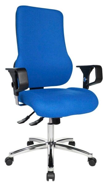 Topstar Bürostuhl Sitness 55, SD69X L56 Stoff blau, Gestell chrom