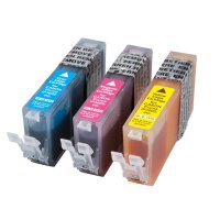 KMP C74V  cyan, magenta, gelb Druckerpatronen kompatibel zu Canon CLI-521 C/M/Y,