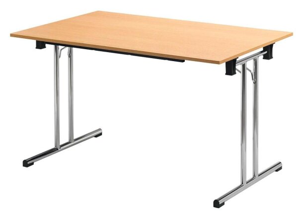 SODEMATUB Mehrzwecktisch buche rechteckig, Rundrohr chrom, 140,0 x 70,0 x 74,0 cm